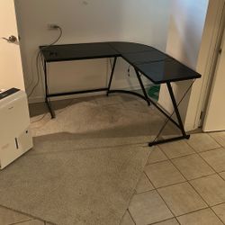 Glass Black Desk 