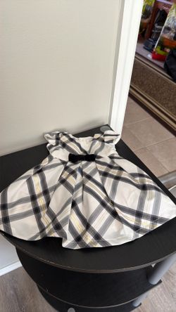 Beautiful newborn dress, gold, white, and black perfect for the holidays