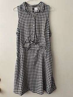 H&M Divided Gingham Sleeveless Dress New Size L
