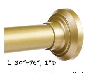 Gold Shower Curtain Rod 30 to 76 Inches, 1 Inch Stainless Steel Adjustable Spring Tension Rods No Drill for Bathroom, Closet, Window, Room Divider, Ne