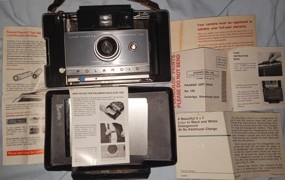 Polaroid 100 Land Camera With All Original Ppwk