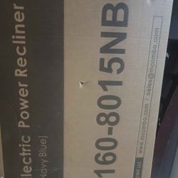 MCombo Power Lift Recliner Chair with Massage and Heat for Elderly People, Cup Holders, USB Ports, Side Pockets, Fabric 7529 (Medium, Navy Blue)