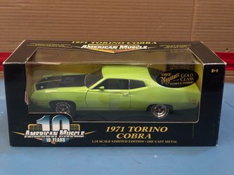 American Muscle 1971 Lime Green Torino Cobra Die Cast Car 1:18 scale by Ertl