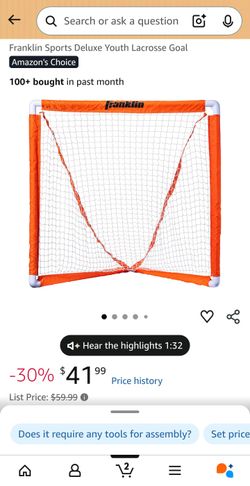 Franklin Sports Deluxe Youth Lacrosse Goal