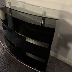 Beautiful Black Bar Unit /Glass Counter /Swivel Chairs 