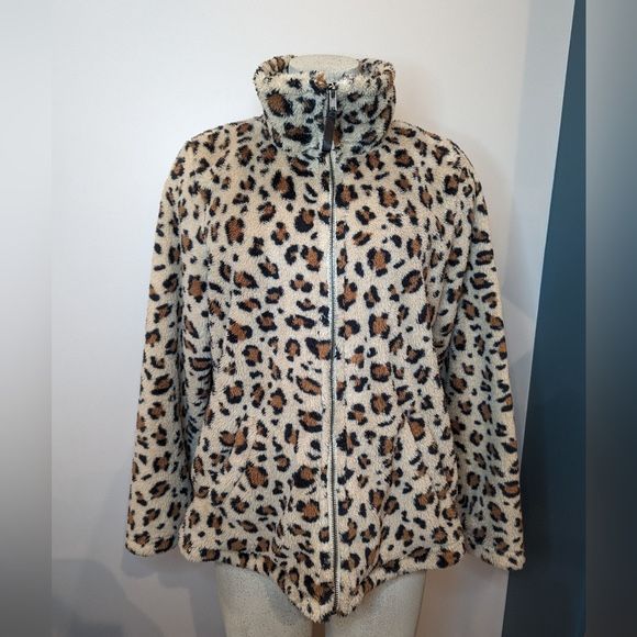 Torrid faux fur jacket Sherpa leopard print Plus size 1x