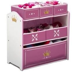 Princess Crown Wooden Toy Bins