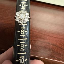 14 Karat White Gold Diamond Ring.  Natural Diamonds, Size 7.