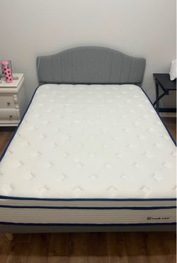 Queen bed frame with mattress