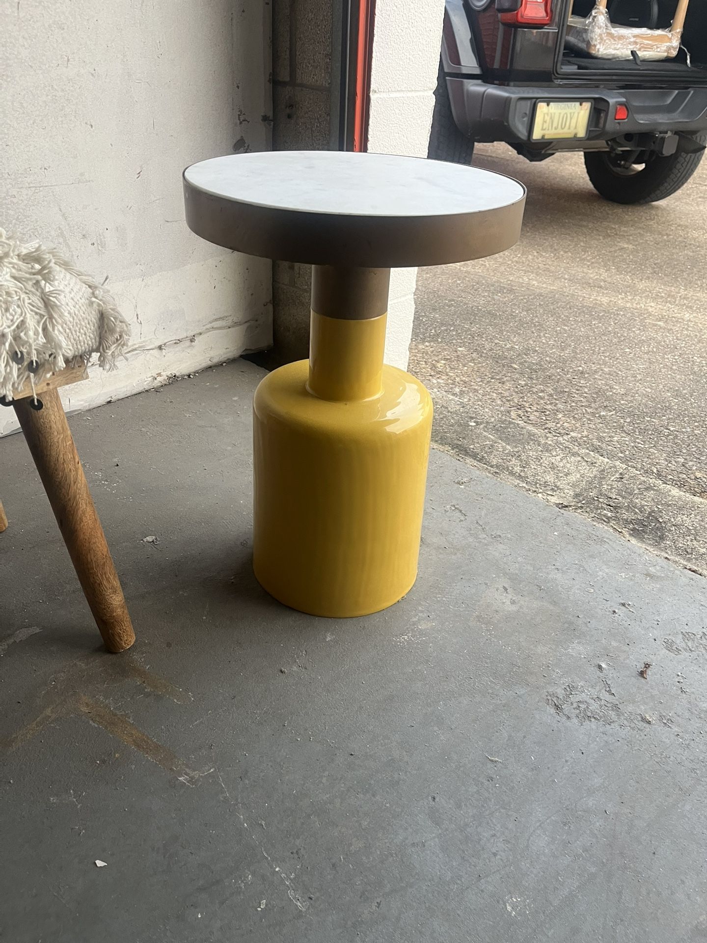 Yellow Marble Top Table