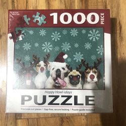 Christmas Happy Howl-idays 1000 Piece Puzzle Reindeer Dogs By Turner Licensing