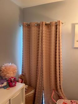 4 Panels Pink Curtains