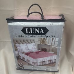 Cobertor Con Olán Y Funas/ Bedspread With Attached Bedskirt & PillowShams