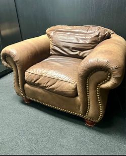 RH style Genuine Leather Chair
