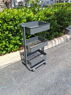 IKEA Raskog Grey Utility Cart W17" D11" H31" (like new)