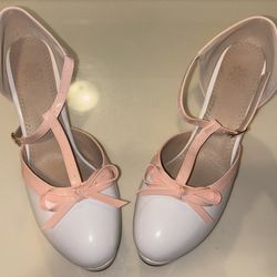 *New* White & Pink Mary Jane Heels