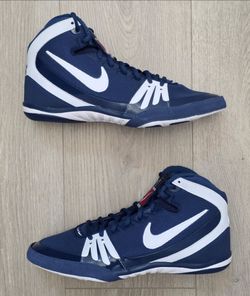 Nike Freek Wrestling Grappling Shoes Navy White 316403 411 Mens Size 9.5 MSRP $140