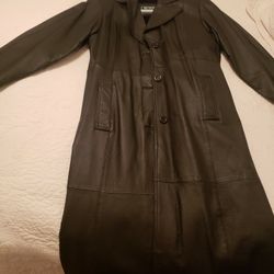 Women's Long Body Leather Coat