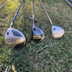 Titleist Driver, Ping 3 Wood, Callaway 3 Wood