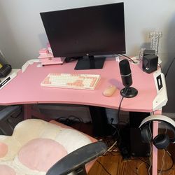 Gaming Desk And Chair Pink