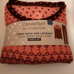  ClimateRight by Cuddl Duds Jersey Thermal Top and Leggings set for women size 2XL NWT