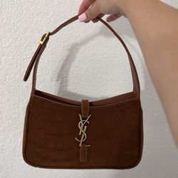 YSL burnt orange velvet bag