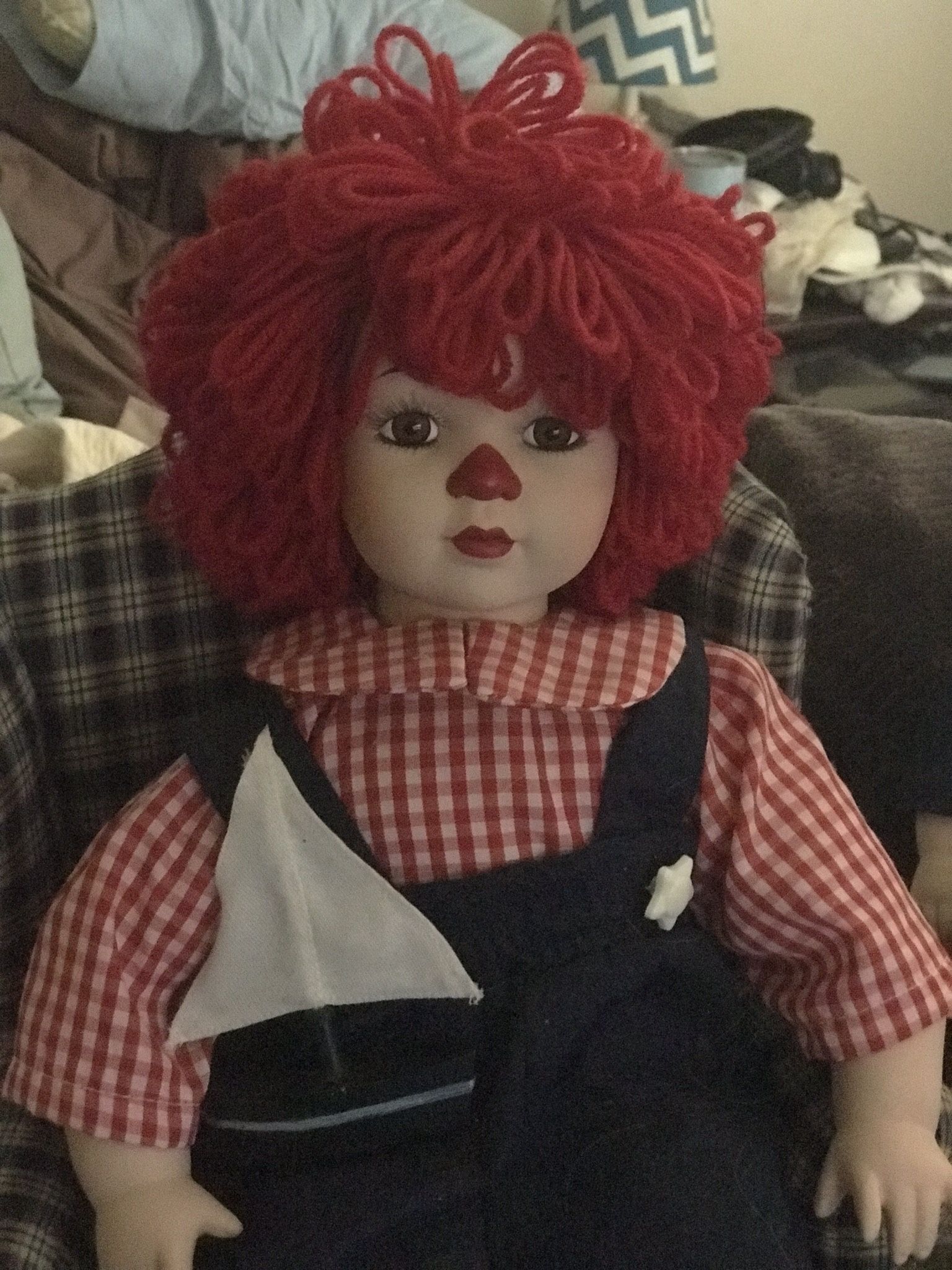 Bisque Raggedy Ann And Andy Figurines  