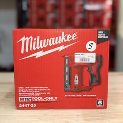 Milwaukee M12 12-Volt Lithium-Ion Cordless 3/8 in. Crown Stapler (Tool-Only)