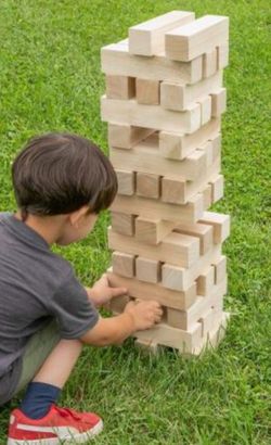Giant Sized Wooden Blocks Jenga Tumbling Tower Party Game! 51 pieces!
