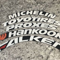 Tire Letter Rubber Strips Decals for a Permanent Application 