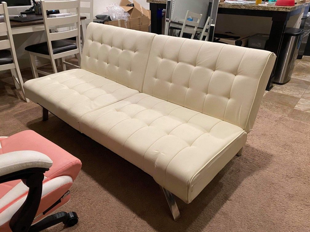 White Leather Futon