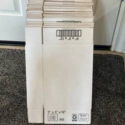 New Set of 30 Shipping Boxes 12” x 9” x 3” White