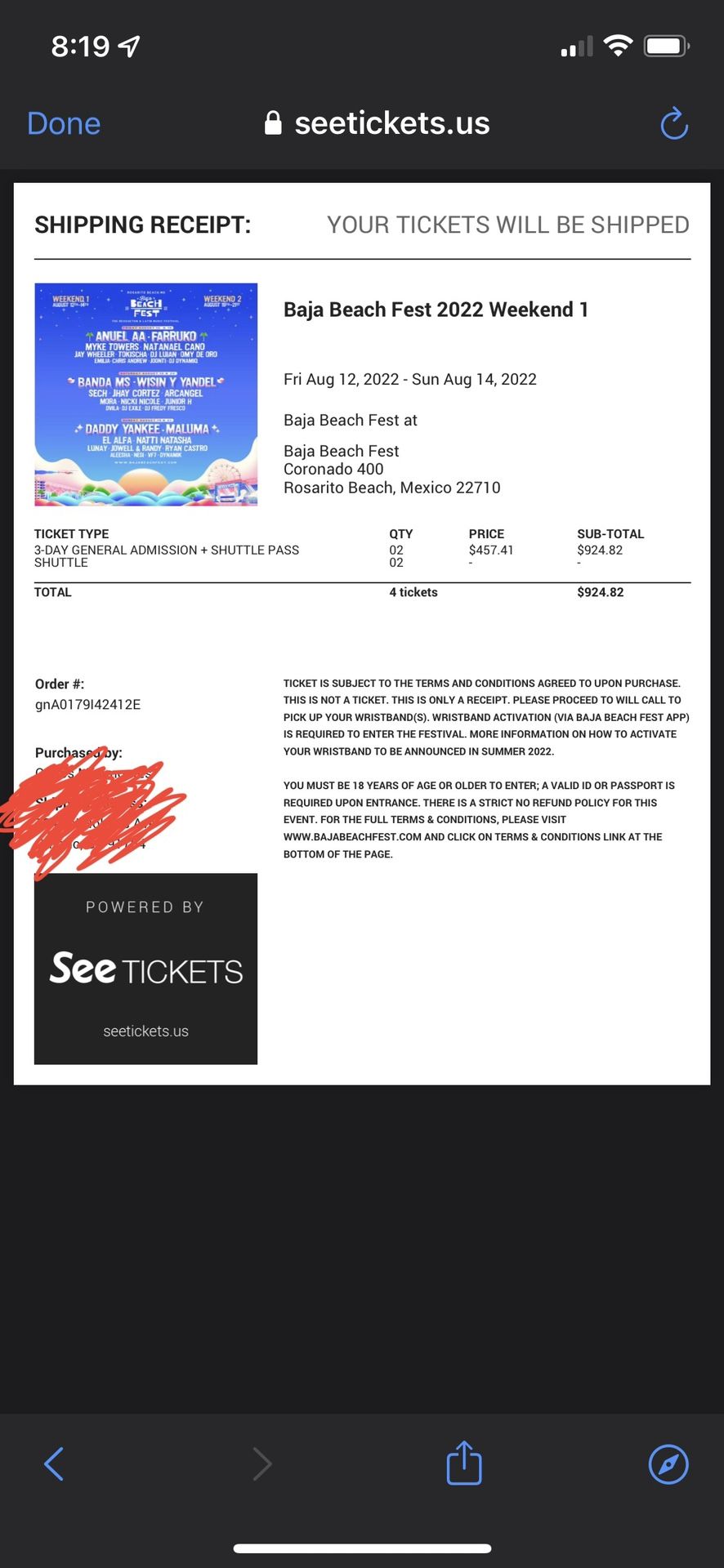 2 Baja Fest Tickets With Shuttle Pass 2022 (Weekend1)