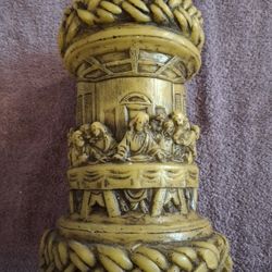 Vintage Handcarved Candle- The Last Supper
