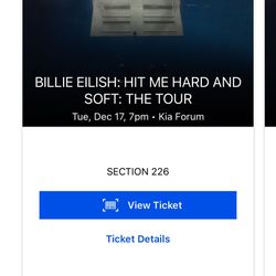 Billie Eilish Concert TONIGHT 2 TICKETS
