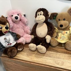 Build A Bear Dog, Pink Poodle, Bear And Monkey