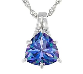 (Shipped Only) Blue Petalite Stone 925 Sterling Silver Pendant With Chain