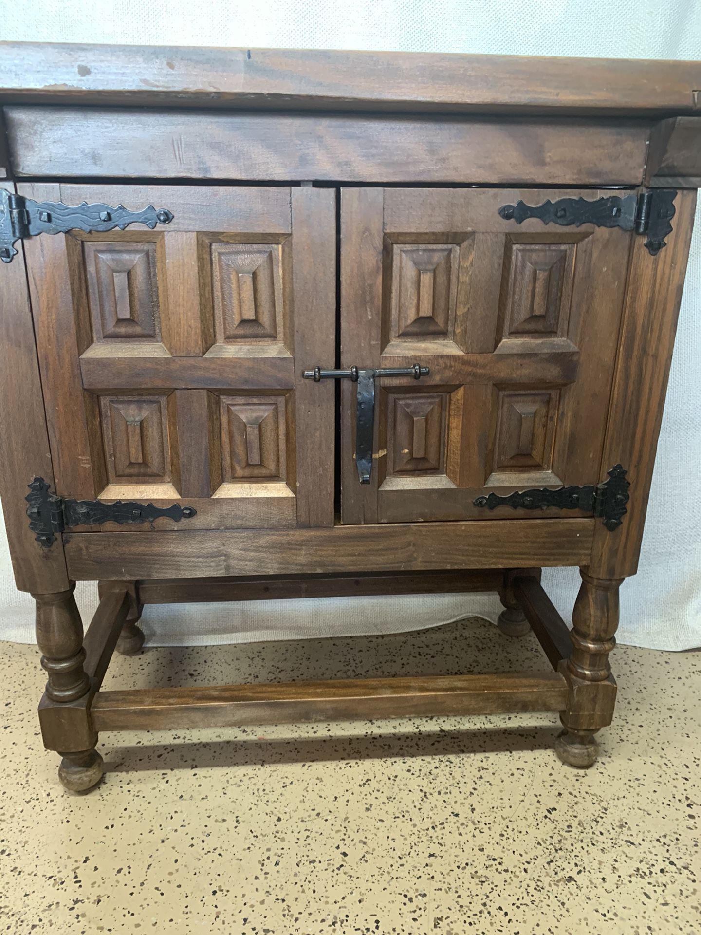 Antique Spanish Style Console Cabinet