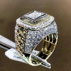 Men’s Golden Iced Out Ring