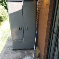 Five Foot Iron Cabinet With Shelves In Excellent Condition Moving Must Go 50 Dollars Cash Mu
