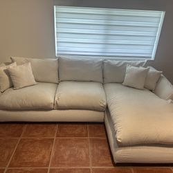 Modern Cream Two Piece Sofa Set