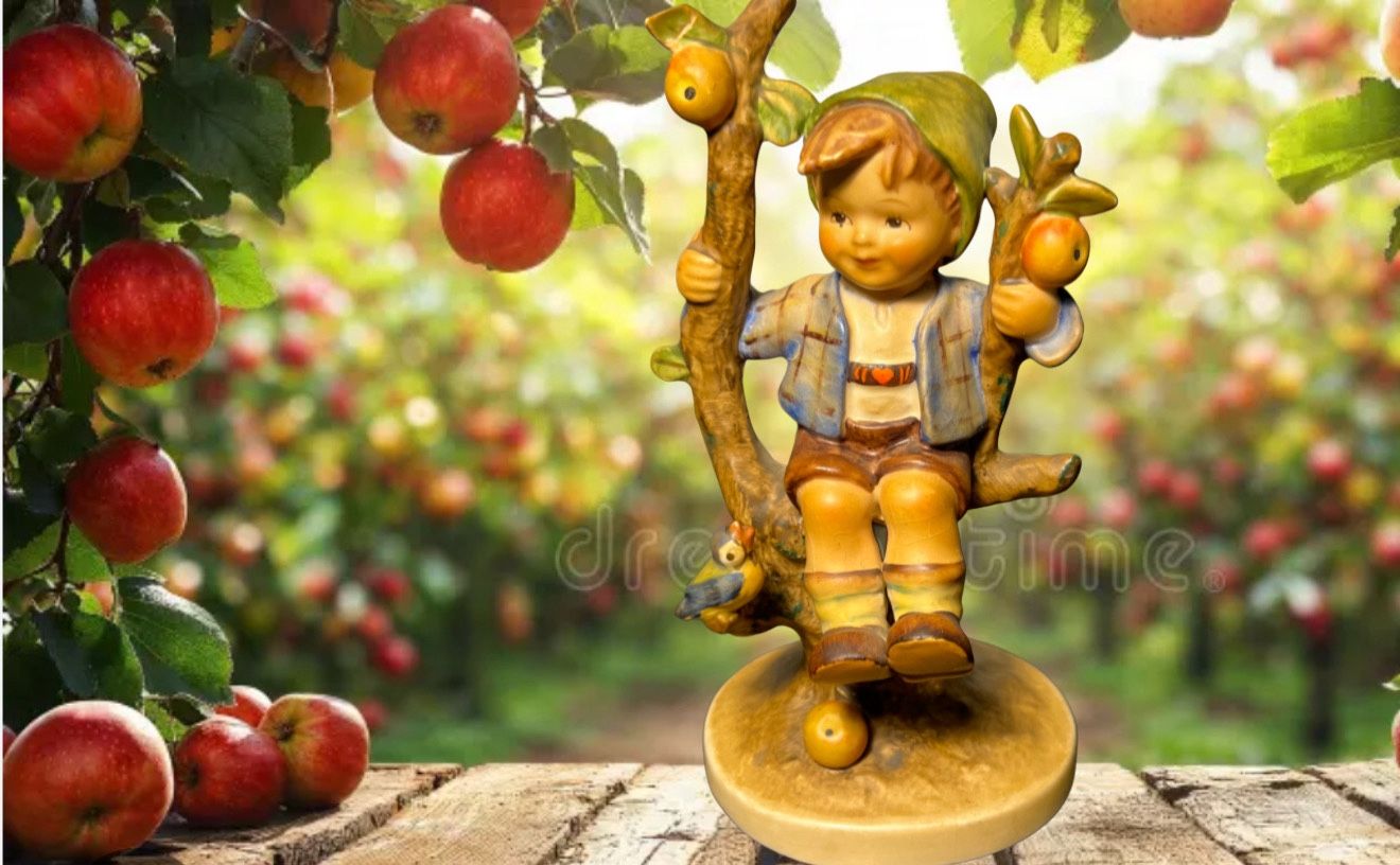 Hummel Goebel W. Germany 1960s TMK-3 Apple Tree Boy Figurine HUM 142/3/0, 6”