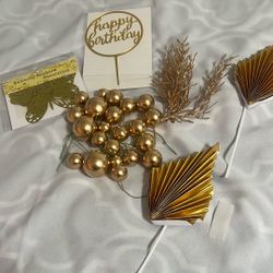 Golden Cake Topper