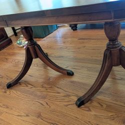 Double Pedestal Mahogany Table