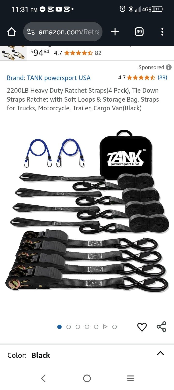 Heavy Duty Tie Down Set Ratchet
