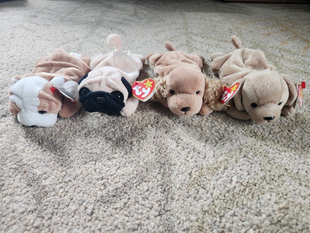 Beanie Babies - Lot of 4 Dogs