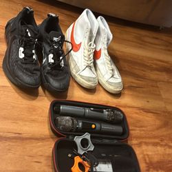 Nike Blazers Giannis Shoes And Two Microphones 