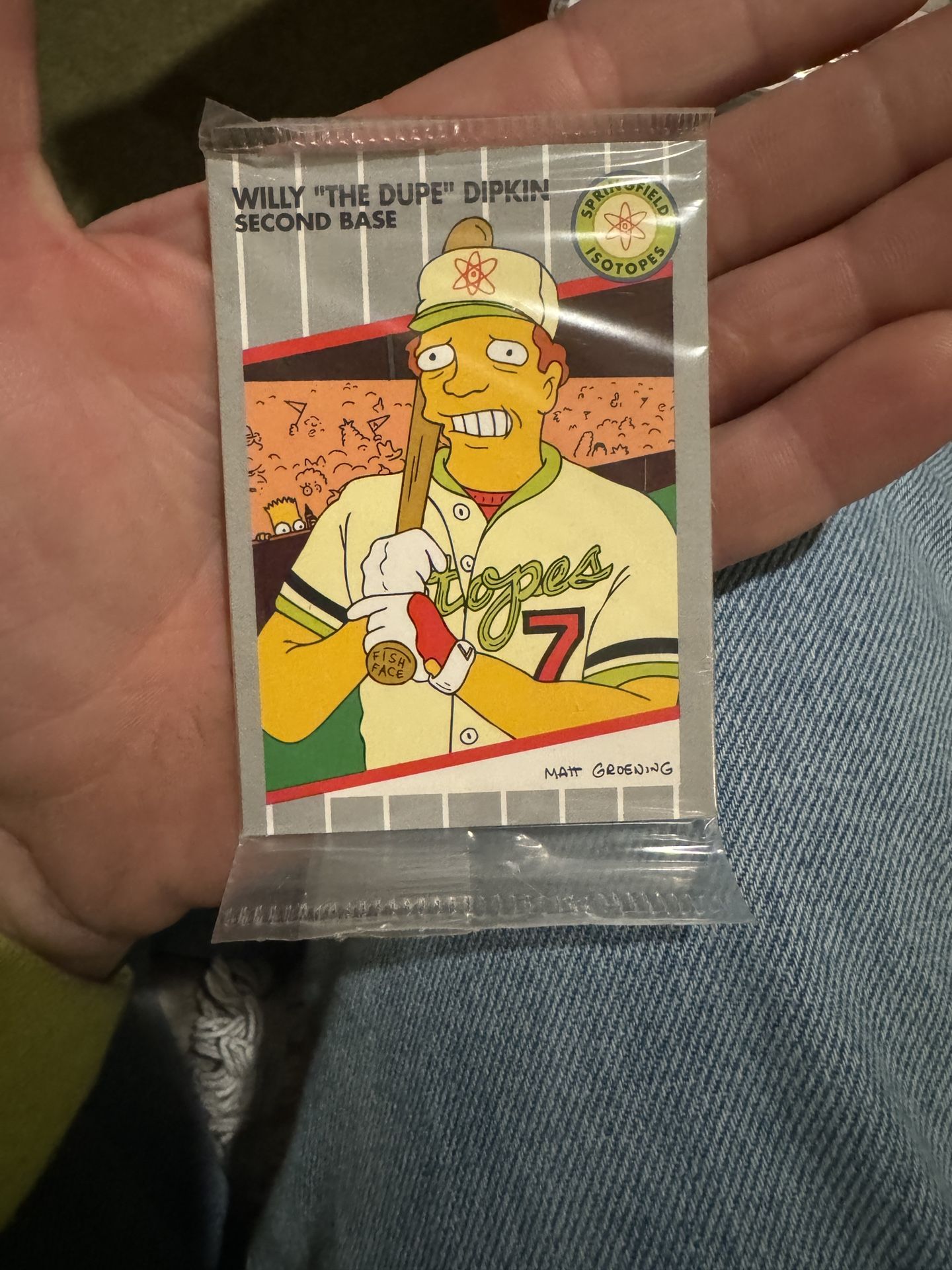 Willy The Dupe Dipkin,the Simpsons Baseball Card
