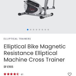 Elliptical Bike Magnet Resistance Machine  Cross Trainer