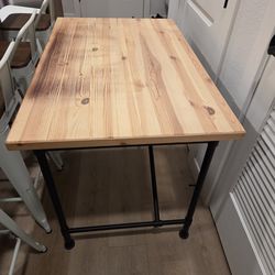 Ikea wooden top computer desk